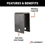 Lippert Leaf Spring Hanger, Fits 2 in Diameter Axle, 4-15/16 in Length x 2 in Width x 4.75 in Height - 106185