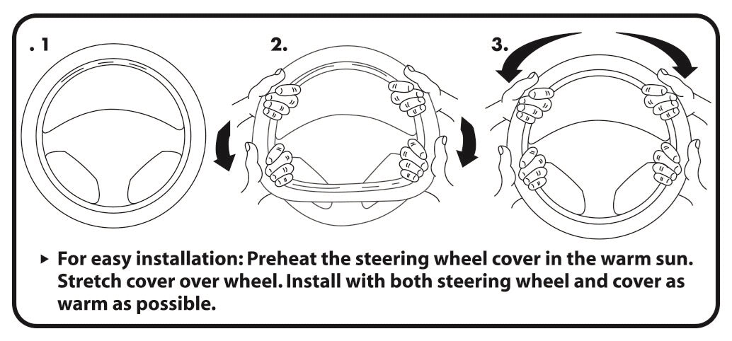 Plasticolor Steering Wheel Cover, For 14-1/2 To 15 in Wheels, Ford Oval Logo With Blue Contrast Stitching, Black - 006692R01