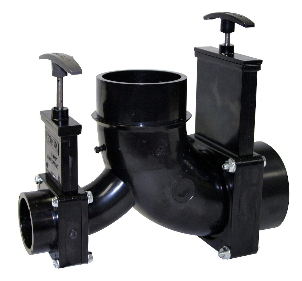 Valterra Sewer Waste Valve, Waste Valve For RV Black Water System, 3 in Waste Valve, With 3 in Hub x 1-1/2 in Hub x 3 in Spigot Outlet - T81