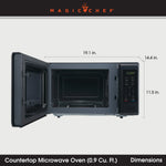 Magic Chef Microwave Oven, 0.9 Cubic ft Capacity, 900 Watt, Black - MC99MB