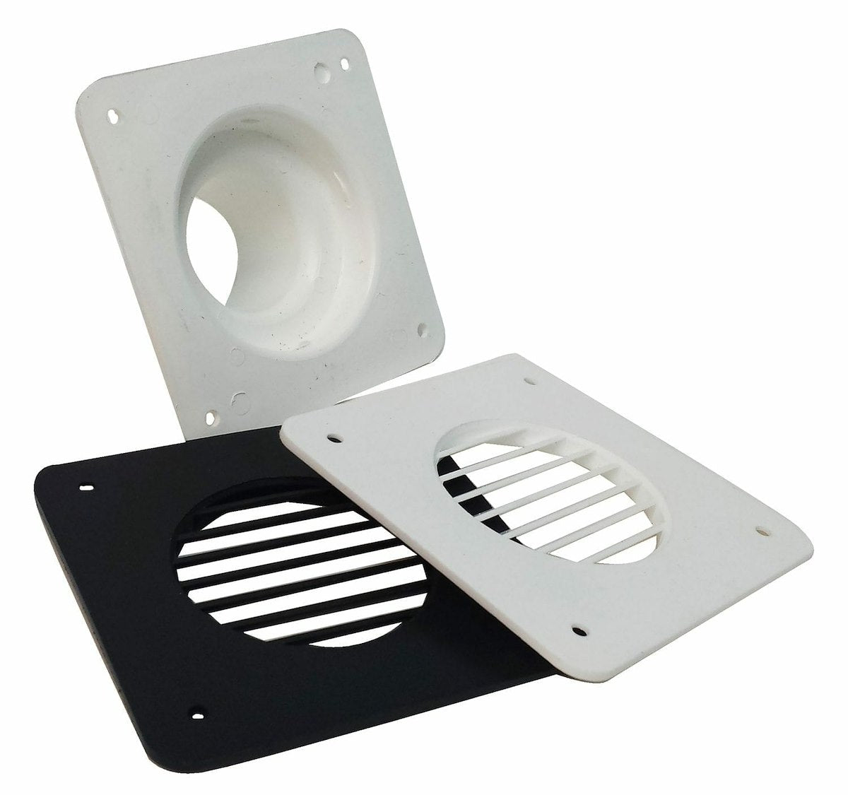 Valterra Battery Box Vent, 4-1/4 in Length x 4-1/4 in Width Outside Dimension, Accommodates 1-3/4 in Hose - A10-3310VP