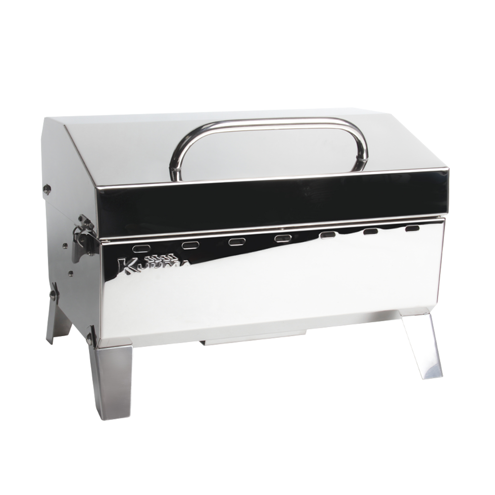 Camco Marine Barbeque Grill, Stow N' Go 125, 9000 BTU, 11-1/4 in Length x 19-3/4 in Width x 11 in Depth - 58140