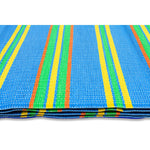 Camco Patio Mat, 9 ft x 6 ft, Blue/Green Stripes - 42814