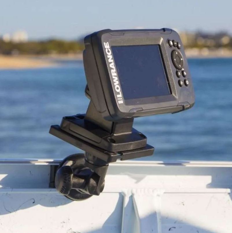 Railblaza Fish Finder Mount, Friction Joints/Adjustable 15 degree Increment, 3 Axis Mount, Black - 02-4140-11