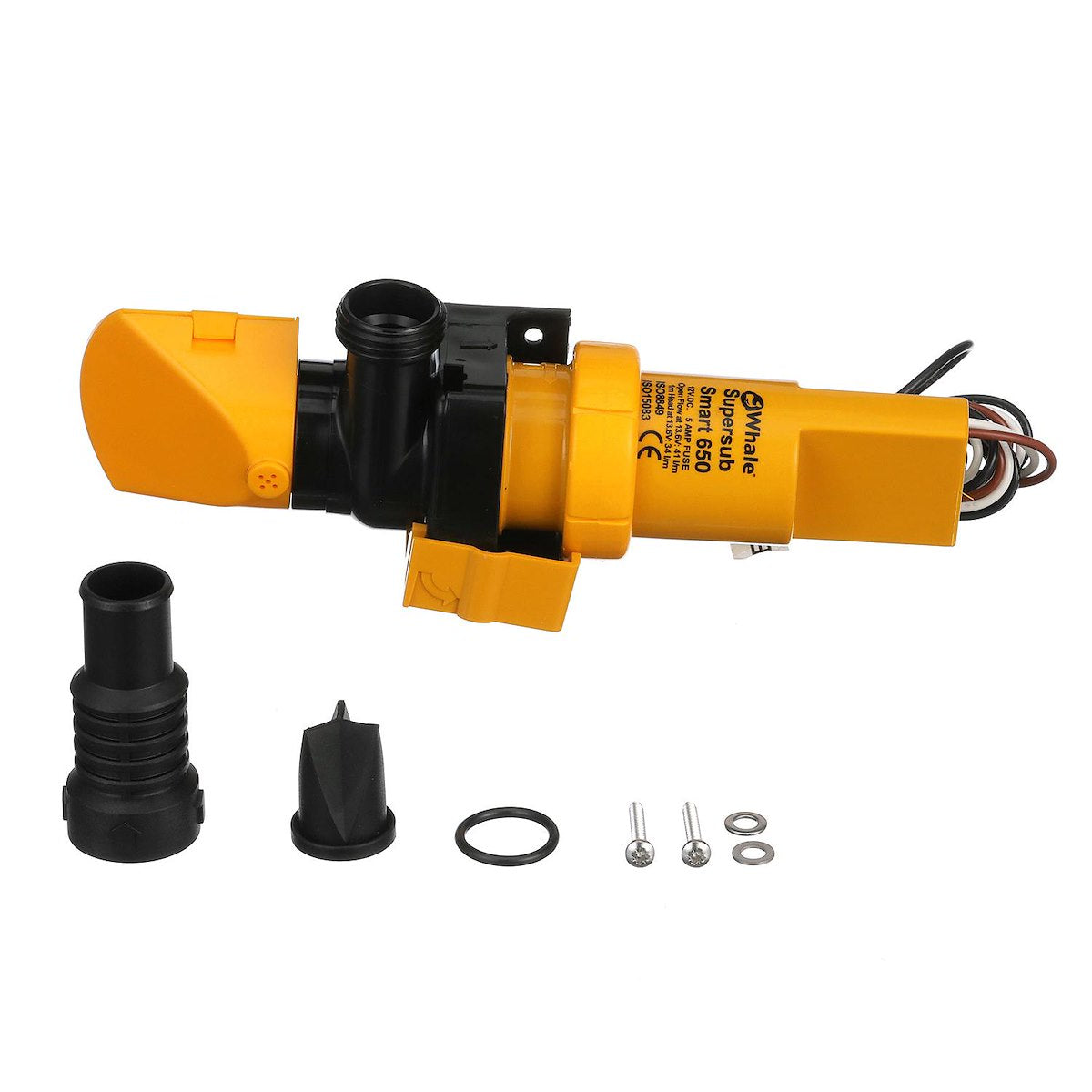 WHALE Bilge Pump, Supersub Smart 650, 650 gal Per Hour, 1 in x 1-1/8 in Port - SS5212