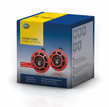HELLA Horn, One 500 Hertz High-Tone/One 300 Hertz Low-Tone Horn, 118 Decibels, 12 V/5.5 amp - 003399801