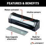 Lippert Entry Step Light, 6-3/4 in Length x 1-3/4 in Width x 1-3/4 in Height, LED Bulb, Without 6 AA Batteries - 2022172335