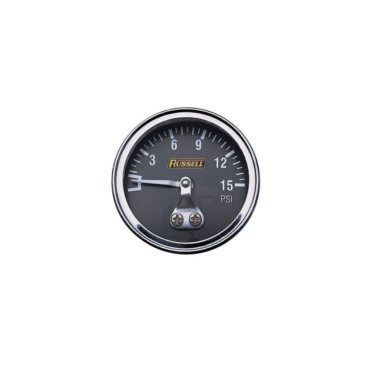Russell Automotive Gauge Fuel Pressure, 15 psi fuel pressure gauge (Non liquid-filled), 1-1/2 in Diameter, 0-15 PSI - 650350