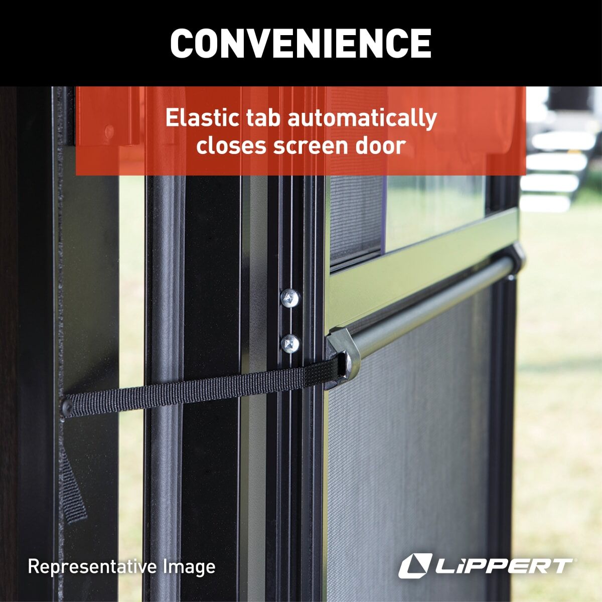 Lippert Screen Door Closer, 28 in Length, For Use With 28.001 To 28.999 in Width Door Frame Rough Opening - 730814