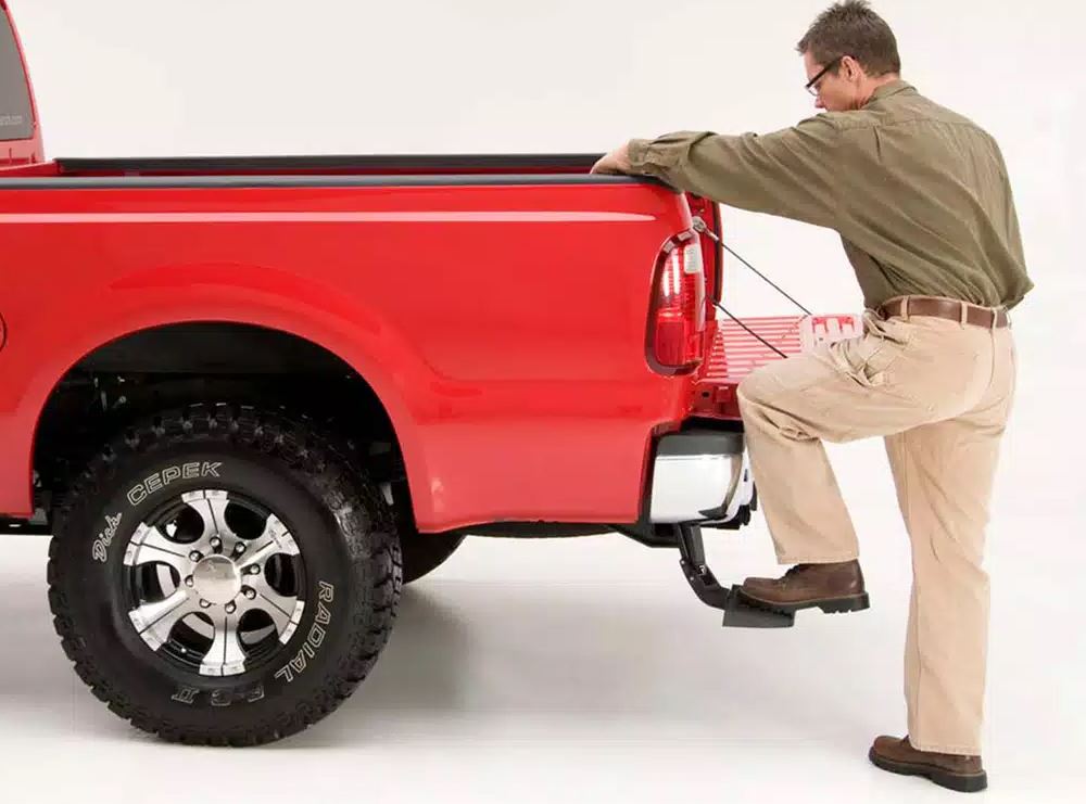 AMP Research Truck Step, 300 lb Weight Capacity, Black, Die Cast Aluminum - 75312-01A