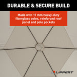 Lippert Portable Canopy, 92-1/2 in Height x 143-3/4 in Diameter, 107 Square ft Space For 4 To 6 People, 11 Millimeter Fiberglass Poles - 2021123289