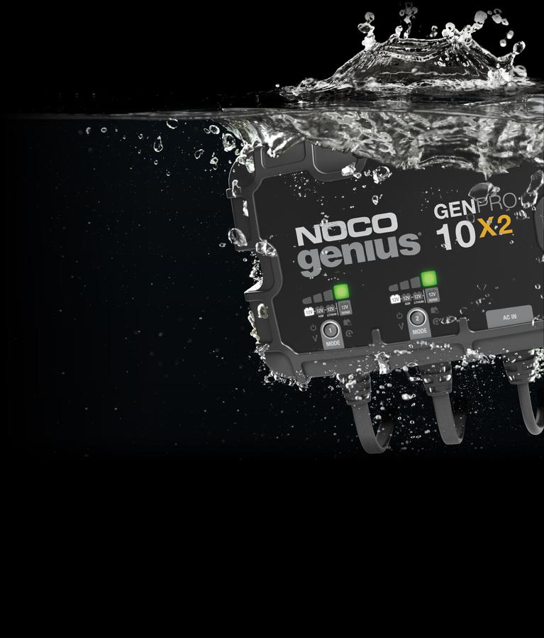 NOCO Battery Charger, For 12 V Batteries, 2 Bank Onboard Charger/10 amp Per Bank, 120 To 240 V AC/50 To 60 Hz - GENPRO10X2