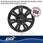 Coast2Coast Wheel Skin, 18 in, 7 Double Spokes, Gloss Black, Set Of 4 - IWCIMP357BLK