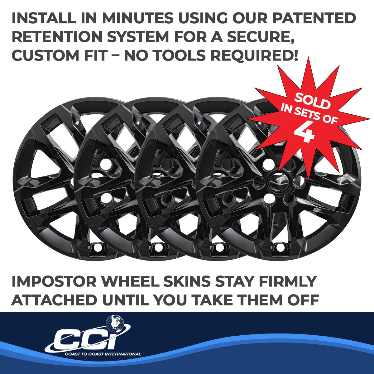 Coast2Coast Wheel Skins & Styled Wheel Covers IWCIMP416BLKN product image 5