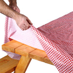Coghlan's Tablecloth, 54 in Width x 84 in Length, Red And White Checkered, With 18 in Width x 84 in Length Bench Covers - 9155