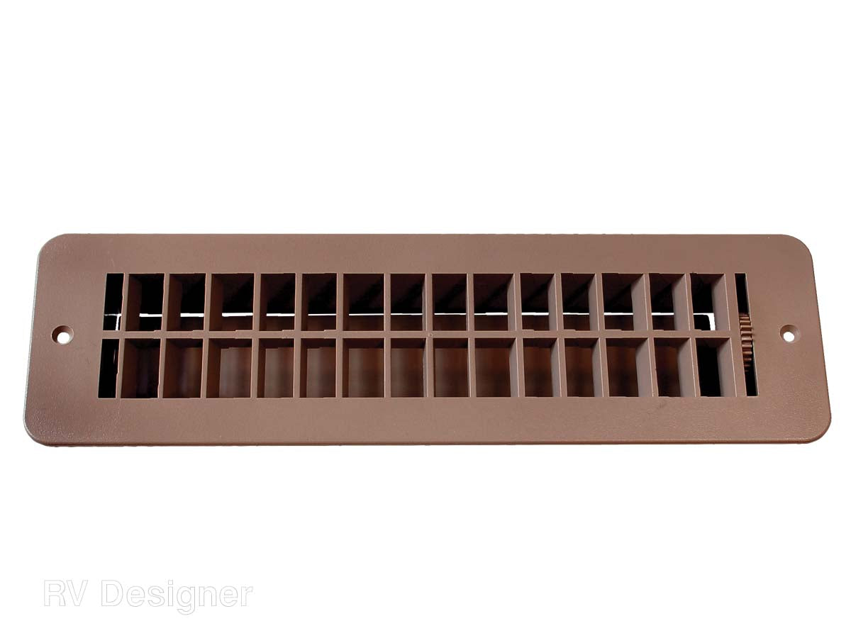 RV Designer Heating/Cooling Register, 12 in x 3-1/2 in Overall Dimension, 10 in x 2-3/8 in Cut Out Dimension - H860