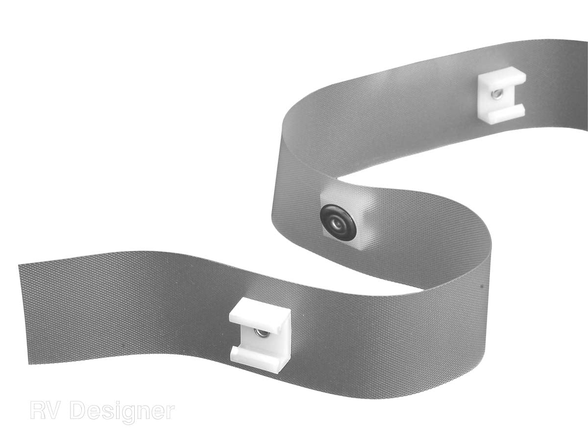 RV Designer Window Curtain Glider Tape, 72 in Length With 4-1/4 in Clip Spacing, White - A115