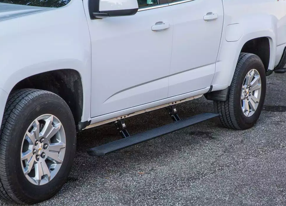 AMP Research Running Board, Textured Powder Coated, Black, Die Cast Aluminum - 76153-01A