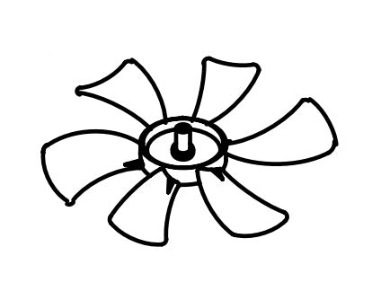 Ventline Fan Blade, For Ventline 12 V Ventline Ventdome, 6 in Diameter x 1/8 in Diameter Shaft - BVC0466-00