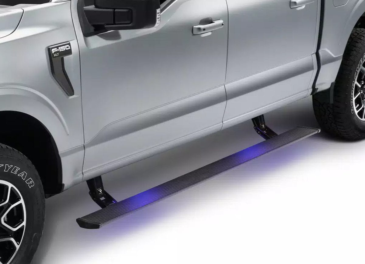 AMP Research Running Board, Textured Powder Coated, Black, Die Cast Aluminum - 76365-01A