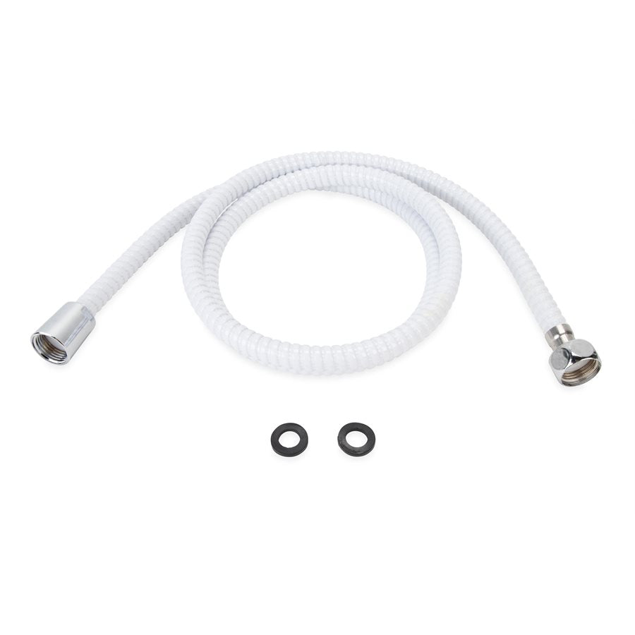 Camco Shower Head Hose, 60 in Length, Fits Standard 1/2 in Shower Arm, White - 43717