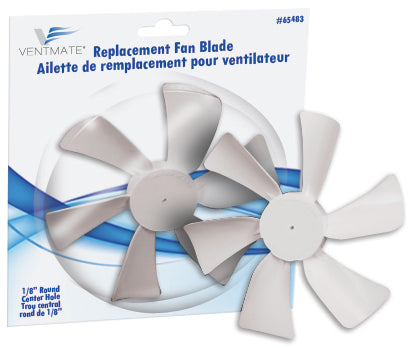Ventmate Exhaust Fan Blade, For 12 V Current Ventline Roof Vents/Range Hoods, 3/32 in Round Bore, 6 in Length - 65491