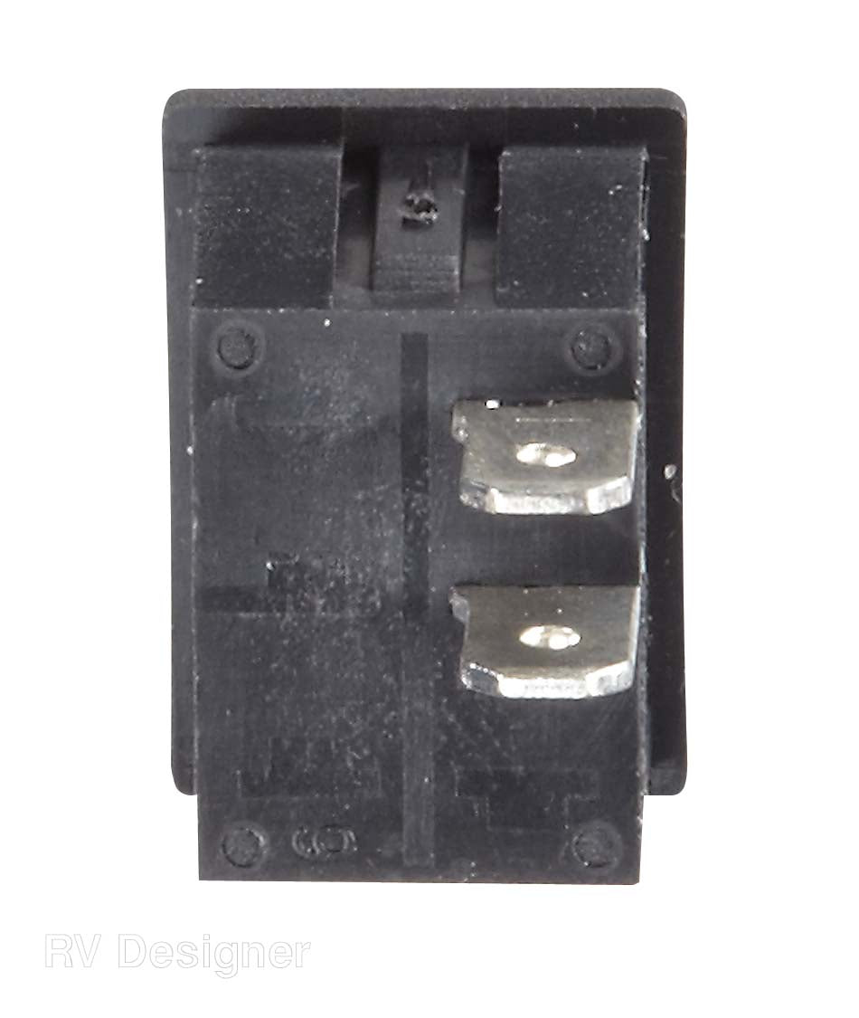RV Designer Multi Purpose Switch, 10 amp Max, 0.508 in x 0.756 in Cutout, Black - S431