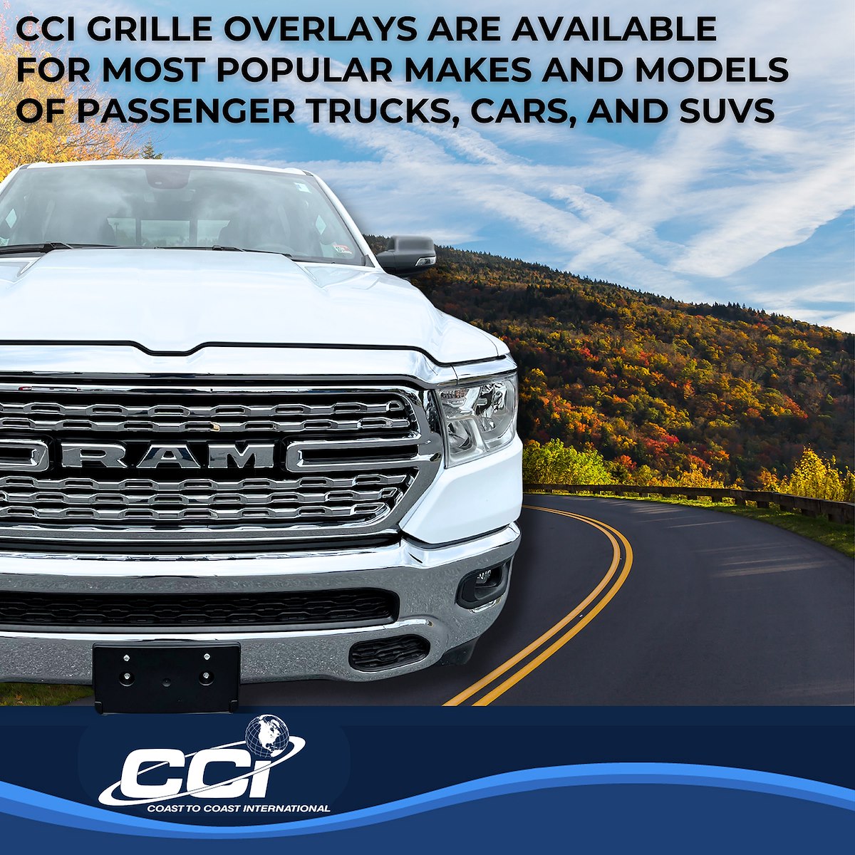 Coast2Coast Grille Insert, 5 Piece, Chrome Plated - GI189