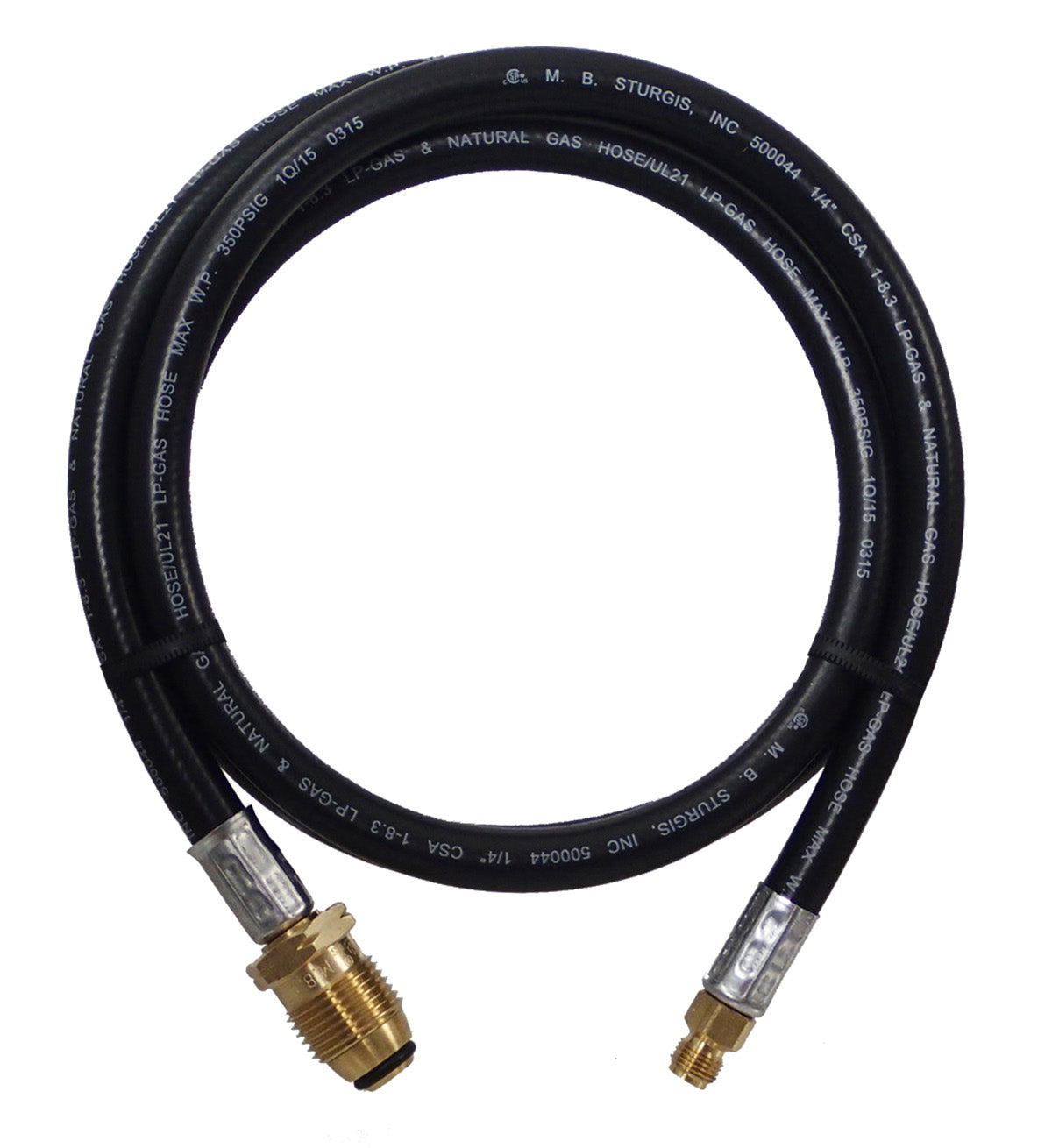 MB Sturgis Propane Hose, POL(Prest-O-Lite) x 1/4 in Inverted Flare, 48 in Length, 500000 SCFH - 100019-48-MBS