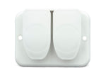 B&B Molders TV Cable Entry Plate, 2.5 in Diameter Cutout Dimension, 3 in Height x 4 in Width Outside Dimension, Polar White - 94323