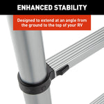 Lippert RV Ladder, 12 ft 6 in Extension Height, Aluminum, 330 lb Load Capacity - 2021097938