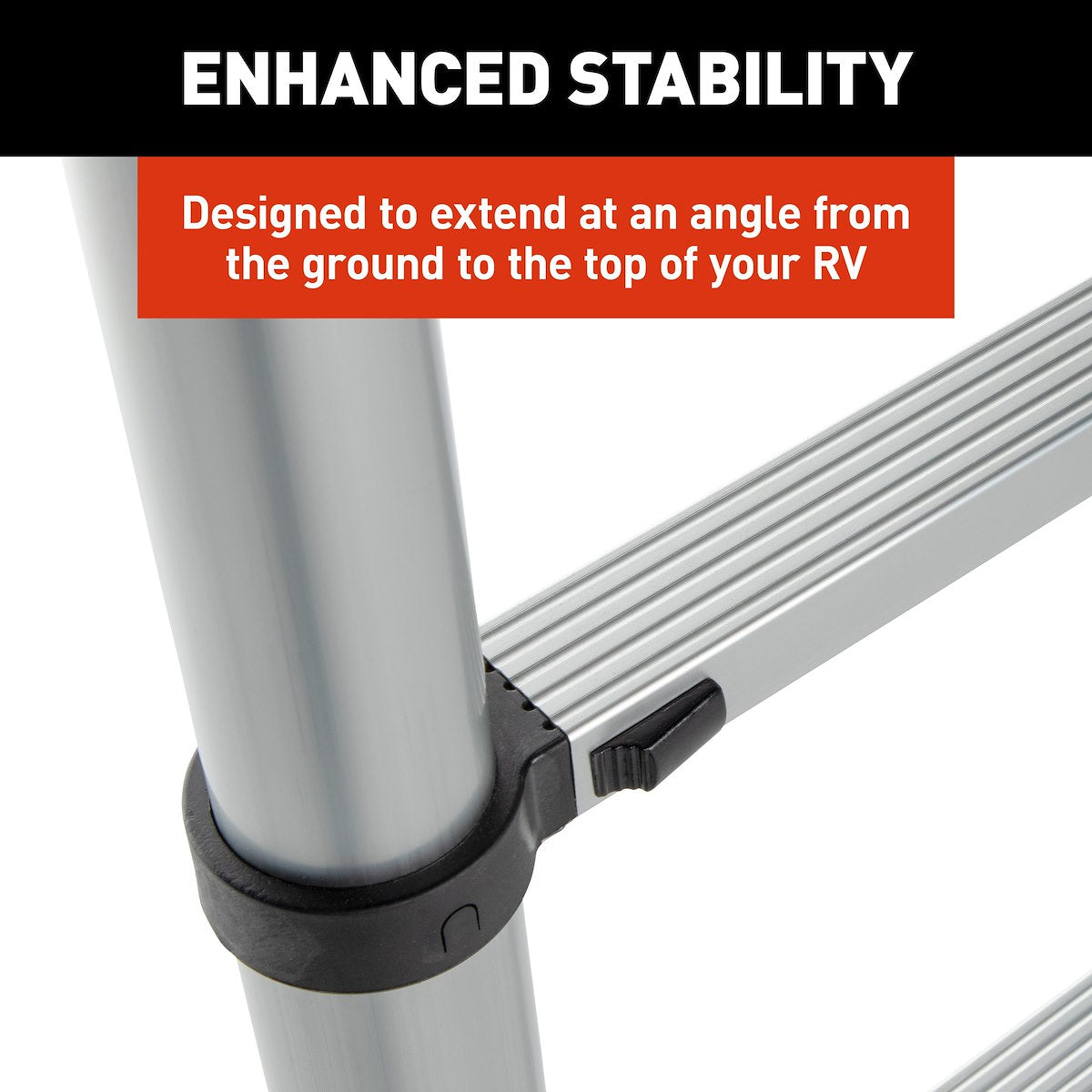 Lippert RV Ladder, 12 ft 6 in Extension Height, Aluminum, 330 lb Load Capacity - 2021097938