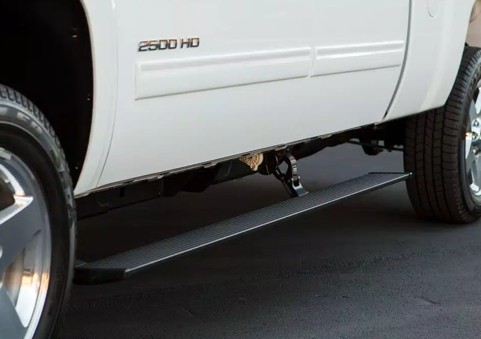 AMP Research Running Board, Textured Powder Coated, Black, Die Cast Aluminum - 76147-01A