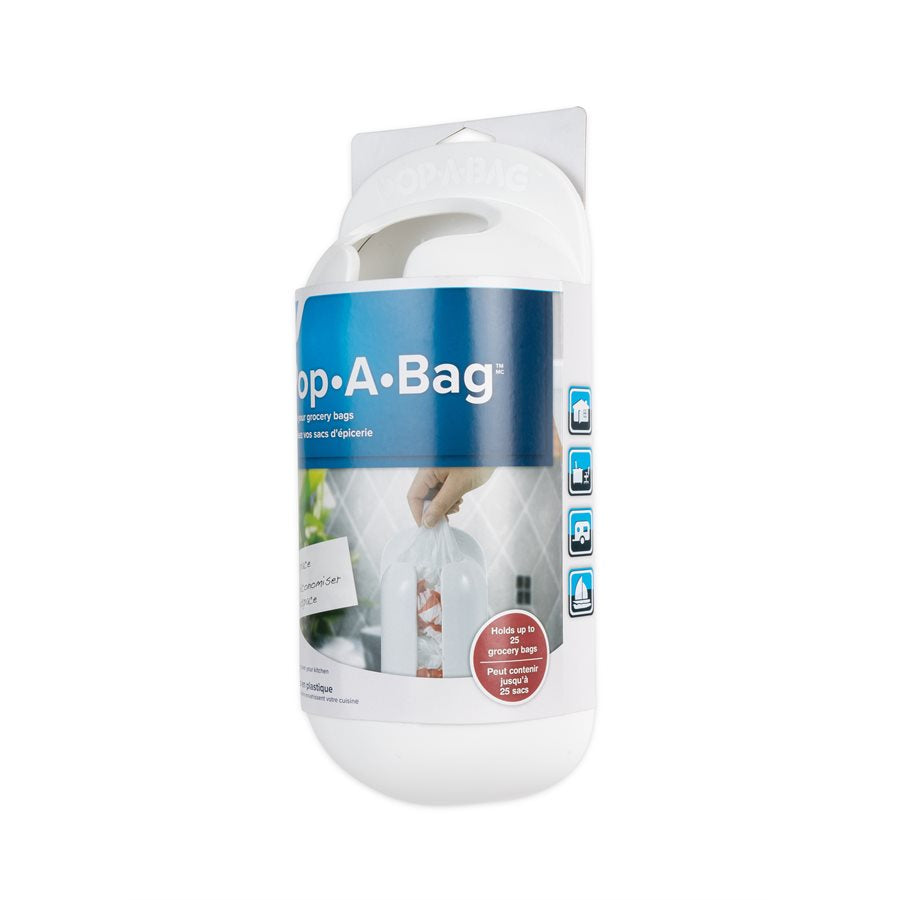 Camco Plastic Bag Storage, Holds Up To 25 Grocery Bags, White - 57061