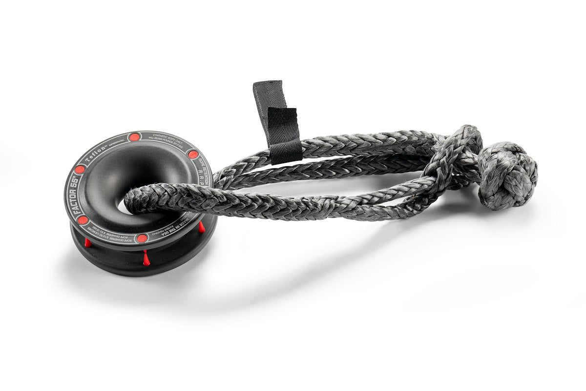 Factor 55 Shackle Rope, 22000 lb Maximum Capacity, For Synthetic Rope Diameters 5/16 to 1/2 in, Aluminum Pulley - 00264