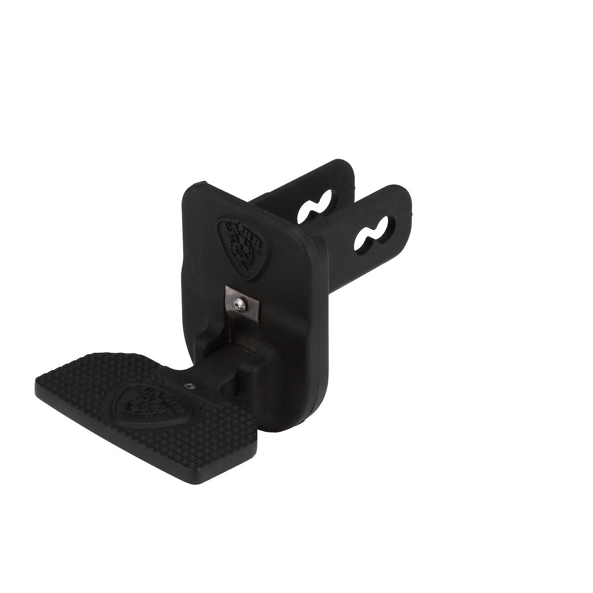 Carr Truck Step, 2 in Receiver Hitch Mount, 650 lb Capacity, Black With Diamond Tread Aluminum Step/Red Reflector - 183242