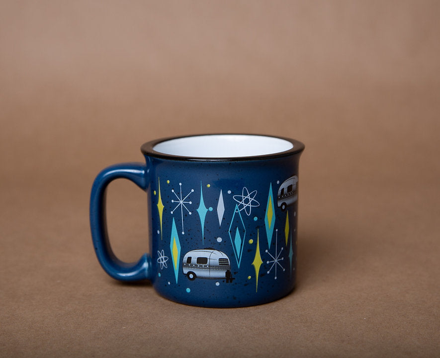 Camp Casual Cup, 15 oz Capacity, Vintage Blues Design, Blue - CC-004VB