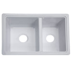 Lippert Sink, Double Kitchen Sink For 25 in x 17 in Basin, 23.94 in x 16.44 in Opening, White - 809030