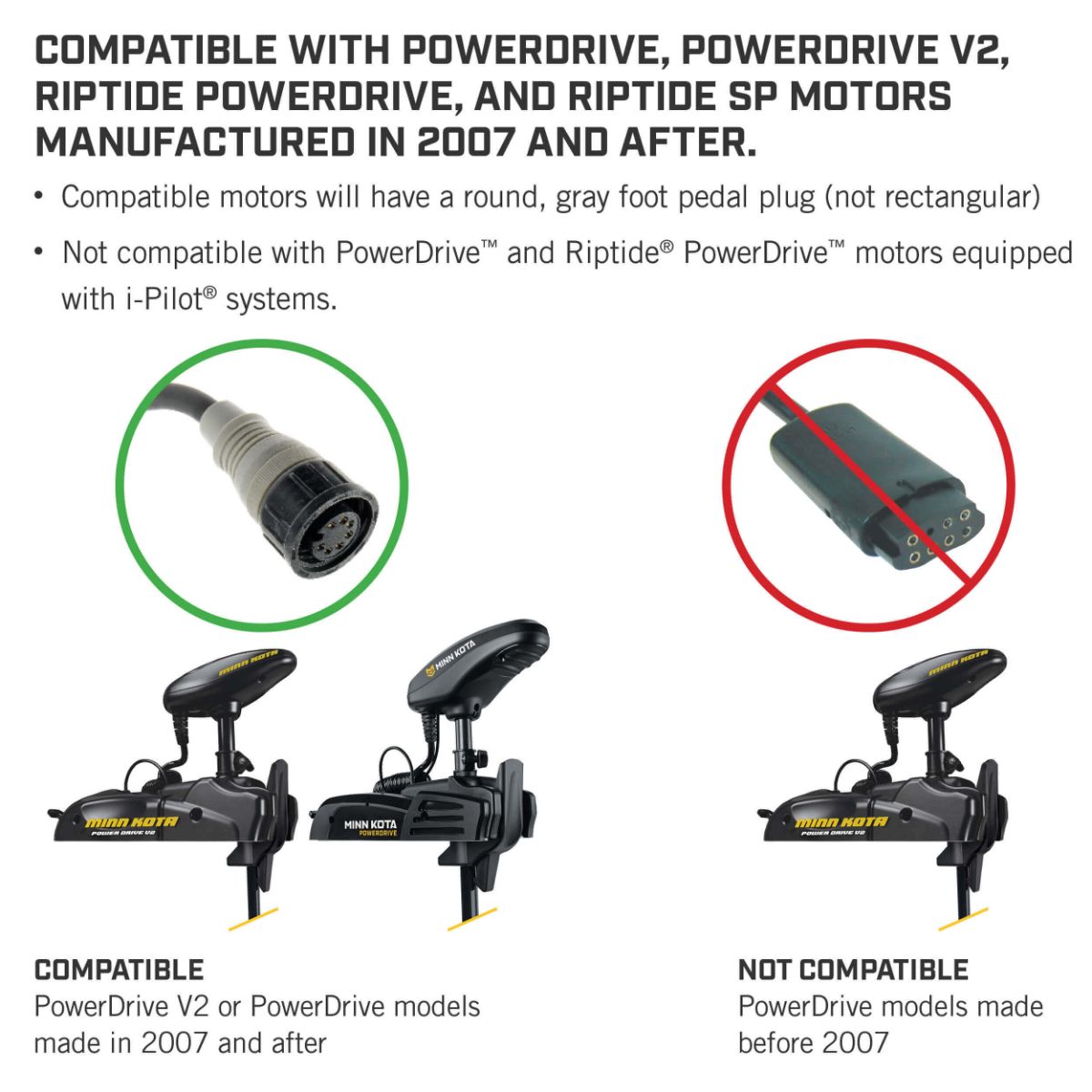 Minn Kota Trolling Motor Foot Switch, 0 degree Tilt Angle, Black - 1866070