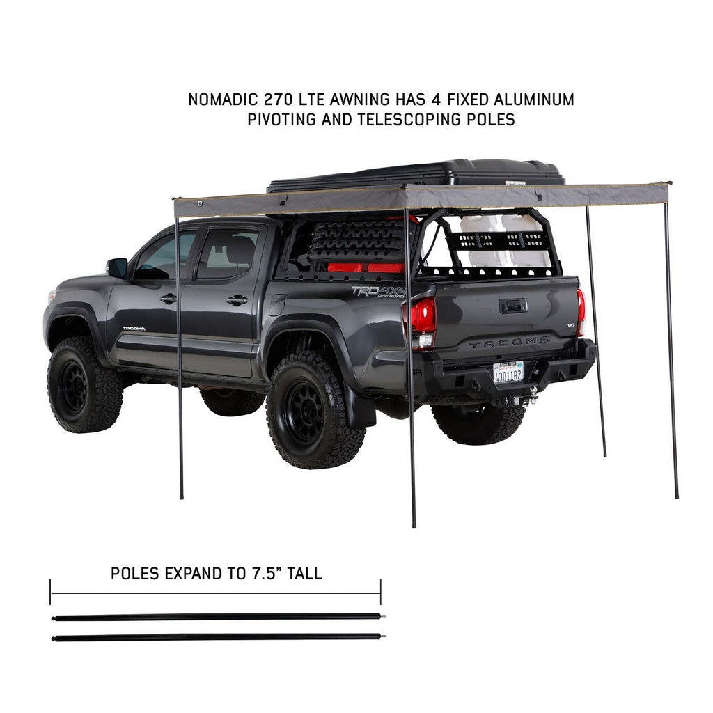 Overland Vehicle Systems Awning, Nomadic 270LTE, 75 Square ft of Cover, 280G Poly Cotton - 19679907