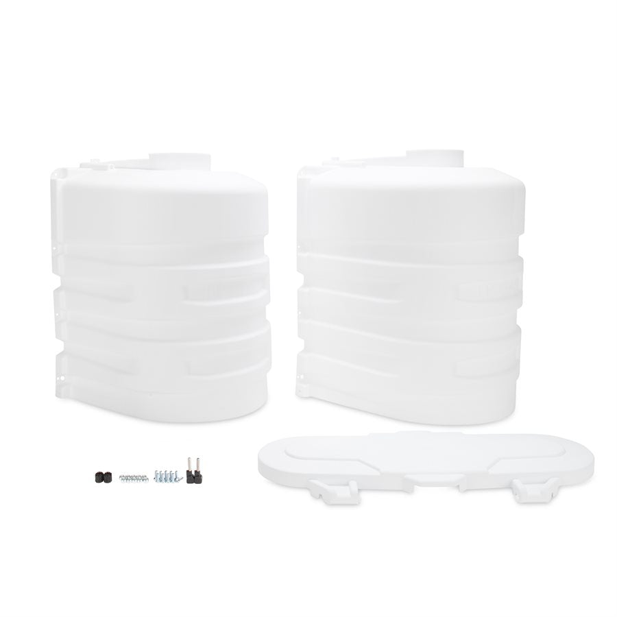 Camco Propane Tank Cover, For Dual 20 lb Tanks While Mounted, White, 29-1/2 in Width x 20-1/2 in Height x 15-1/2 in Depth - 50503