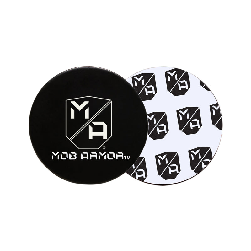 Mob Armor Cell Phone Mount Plate, Black, With Degreasing Wipes/Alcohol Wipes/2 Round Plates - MOB-MD