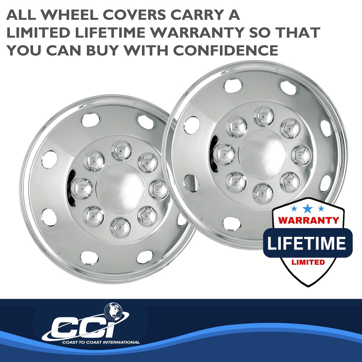 Coast2Coast Wheel Cover, 16 in, Chrome Plated, Set Of 4 - IWCAL160P