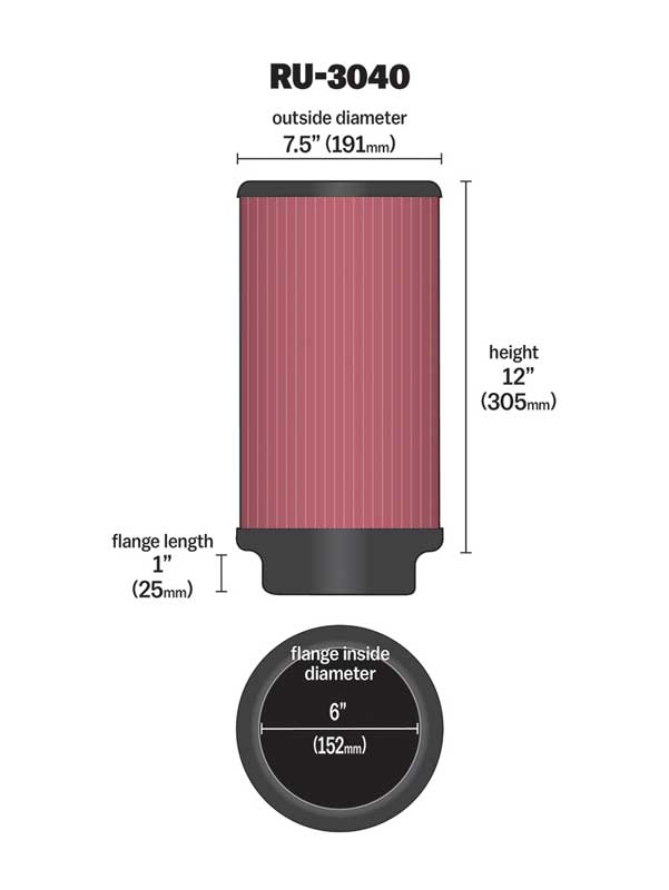 K&N Air Filter Elements RU-3040 product image 3