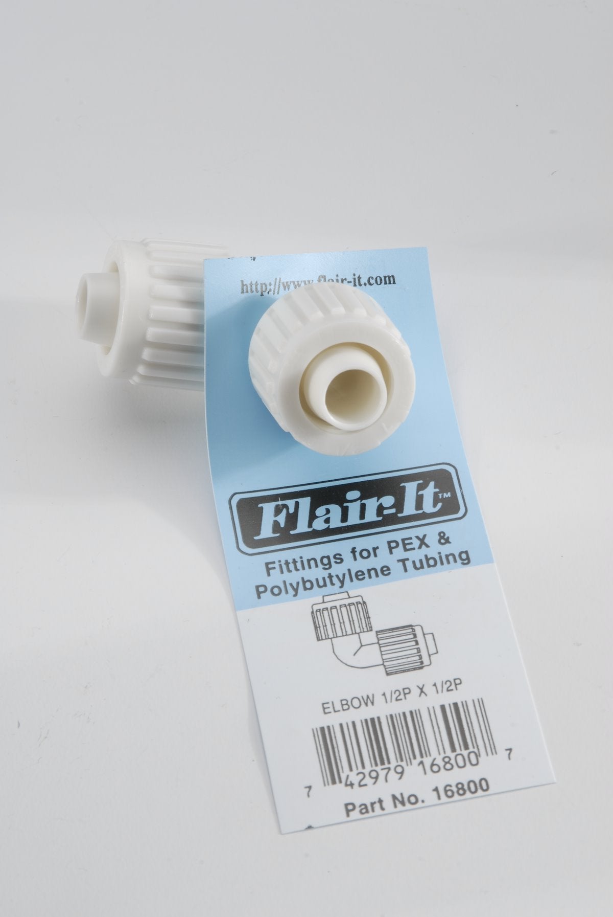 Elkhart Supply Fresh Water Fitting, 1/2 in PEX x 1/2 in PEX, 90 degree Elbow, White - 16800