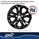 Coast2Coast Wheel Skin, 18 in, 5 Double Spokes, Gloss Black, Set Of 4 - IMP467BLK