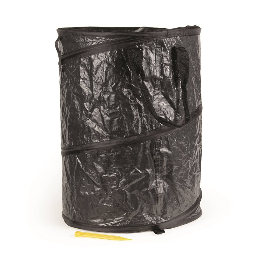 Camco Trash Can, 18 in Diameter x 24 in Height, Black, Holds 33 gal Bags - 42893