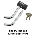 Master Lock Starter Sentry Trailer Hitch Pin, Fits 1/2 in Diameter And 5/8 in Diameter, 3 in Length, 4 Pin Tumbler Mechanism Resists Picking - 2866DAT