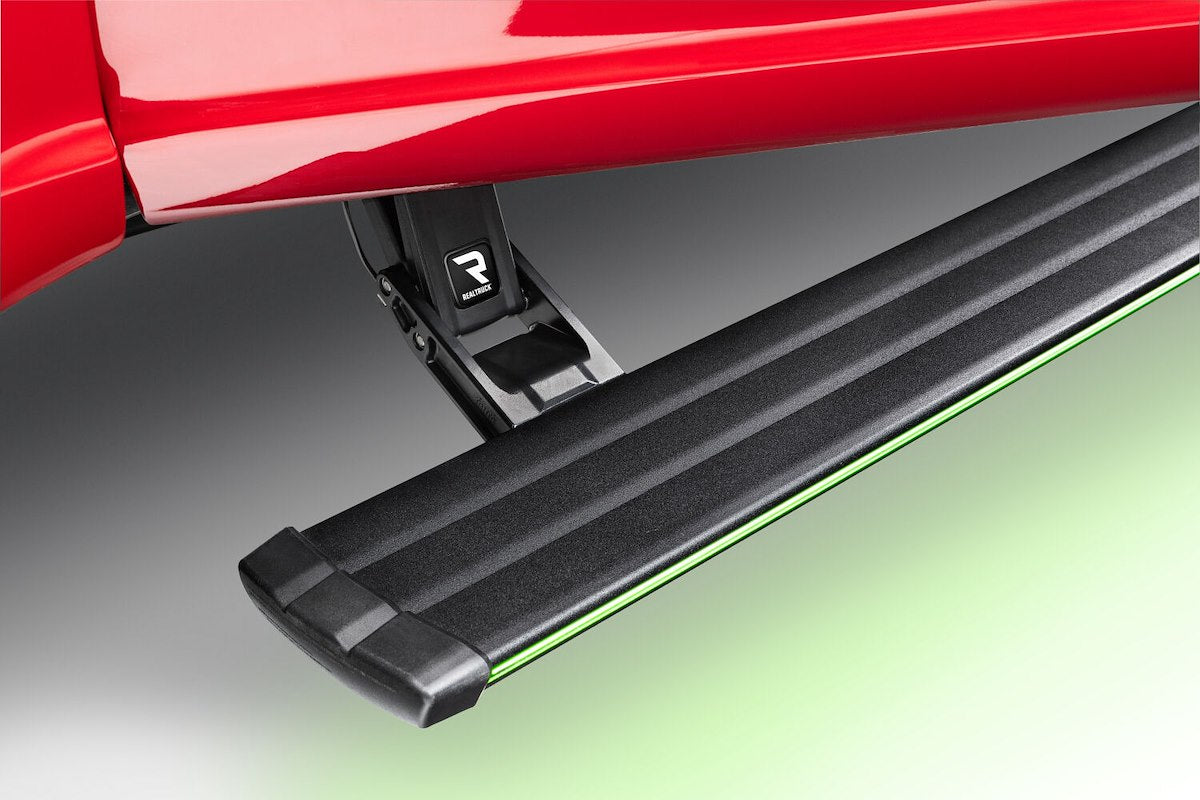 AMP Research Running Board, Textured Powder Coated, Black, Die Cast Aluminum - 76242-01A