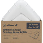 Attwood Marine Dock Edge, 11-3/4 in Length x 11-3/4 in Width x 4-1/2 in Height, White, Four 5/16 in Holes Pattern Mounting - 93531-1